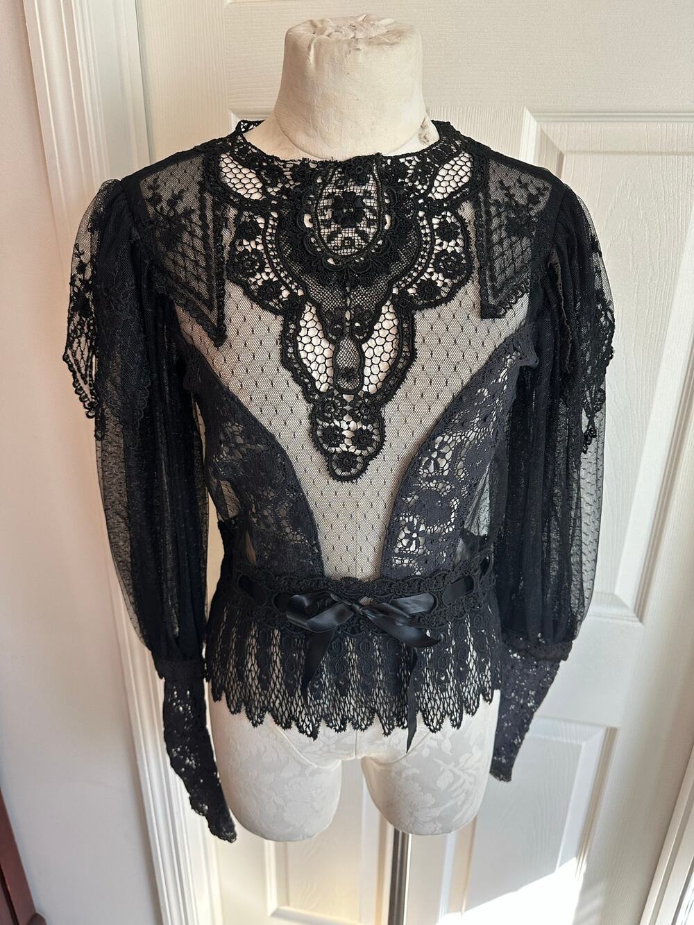 Vintage black lace top